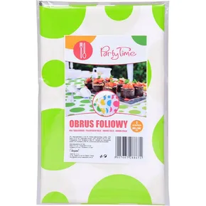 Plastový obrus s bodkami – limetkový